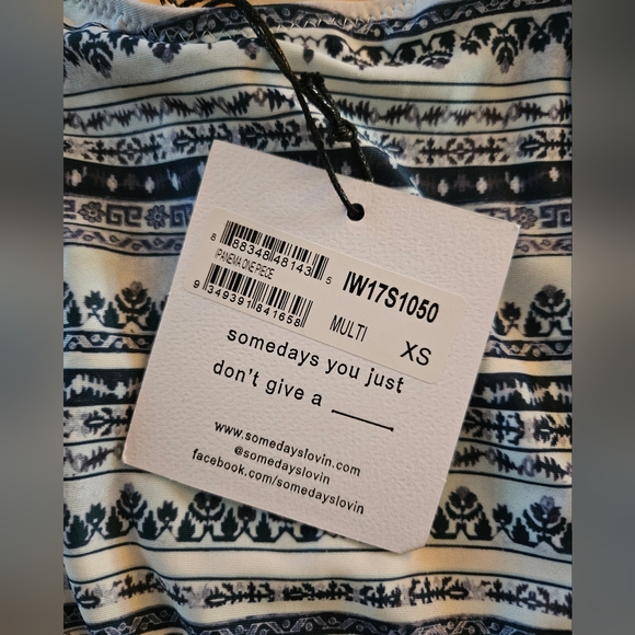 NWT Somedays Lovin Women's Blue and White One Piece Swimsuit Size XS - Picture 5 of 9